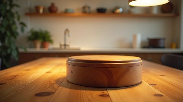 Renforcez votre présentation culinaire avec une boîte ronde en bois